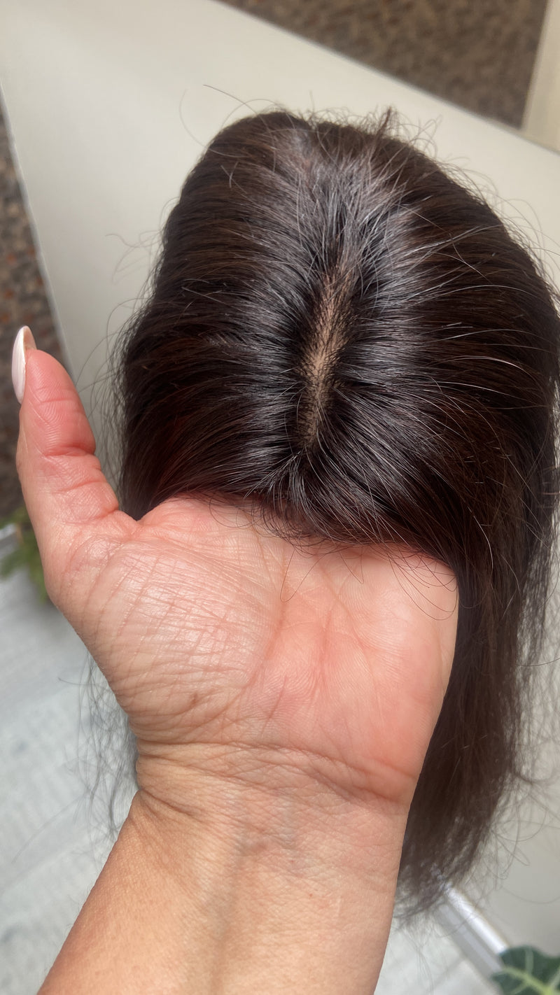 Topo Cabelo Humano Sem Franja Curto 20cm